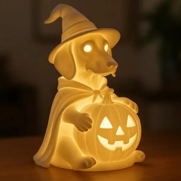 Sherum Halloween Dachshund Pumpkin Lamp