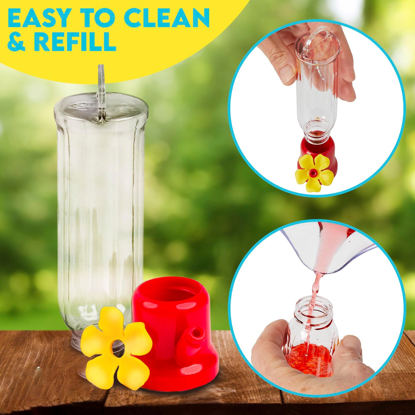 Sherum New Leak-Proof Design Hummingbird Feeder (4 Pack)